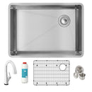 Elkay Crosstown 18 Gauge Stainless Steel 25-1/2" x 18-1/2" x 9" Single Bowl Undermount Sink Kit with Filtered Faucet ECTRU24179RTFLC