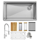 Elkay Crosstown 18 Gauge Workstation Stainless Steel 31-1/2" x 18-1/2" x 9" Single Bowl Undermount Sink & Faucet Kit ECTRU30169RTFCW