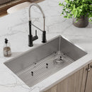Elkay Crosstown 18 Gauge Stainless Steel 31-1/2" x 18-1/2" x 9" Sgl Bowl Undermount Sink & Faucet Kit w/Bottom Grid & Drain ECTRU30179RTFBC