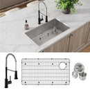 Elkay Crosstown 18 Gauge Stainless Steel 31-1/2" x 18-1/2" x 9" Sgl Bowl Undermount Sink & Faucet Kit w/Bottom Grid & Drain ECTRU30179RTFBC