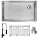 Elkay Crosstown 18 Gauge Stainless Steel 31-1/2" x 18-1/2" x 9" Sgl Bowl Undermount Sink & Faucet Kit w/Bottom Grid & Drain ECTRU30179RTFBC