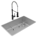 Elkay Crosstown 18 Gauge Stainless Steel 31-1/2" x 18-1/2" x 9" Sgl Bowl Undermount Sink & Faucet Kit w/Bottom Grid & Drain ECTRU30179RTFBC