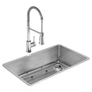 Elkay Crosstown 18 Gauge Stainless Steel 31-1/2" x 18-1/2" x 9" Single Bowl Undermount Sink Kit with Faucet ECTRU30179RTFC