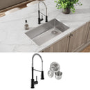 Elkay Crosstown 18 Gauge Stainless Steel 31-1/2" x 18-1/2" x 9" Single Bowl Undermount Sink & Faucet Kit with Drain ECTRU30179RTFMC