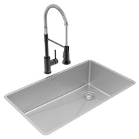 Elkay Crosstown 18 Gauge Stainless Steel 31-1/2" x 18-1/2" x 9" Single Bowl Undermount Sink & Faucet Kit with Drain ECTRU30179RTFMC