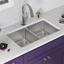 Elkay Crosstown 18 Gauge Stainless Steel 31-1/2" x 18-1/2" x 9" Equal Double Bowl Undermount Sink Kit with Filtered Faucet ECTRU31179TFLC