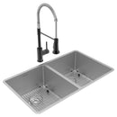 Elkay Crosstown 18 Gauge Stainless Steel 31-1/2" x 18-1/2" x 9" Eql Dbl Bwl Undermount Sink & Fct Kit w/Bottom Grid & Drain ECTRU31179TFMBC