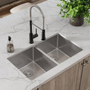 Elkay Crosstown 18 Gauge Stainless Steel 31-1/2" x 18-1/2" x 9", Equal Double Bowl Undermount Sink, Faucet & Drain Kit ECTRU31179TFMC