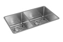 Elkay Crosstown 18 Gauge Stainless Steel 31-1/2" x 18-1/2" x 9" 40/60 Double Bowl Undermount Sink Kit ECTRU32179LTC