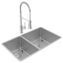 Elkay Crosstown 18 Gauge Stainless Steel 31-1/2" x 18-1/2" x 9" 40/60 Double Bowl Undermount Sink & Faucet Kit with Bottom Grid & Drain ECTRU32179LTFBC