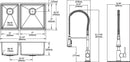 Elkay Crosstown 18 Gauge Stainless Steel 31-1/2" x 18-1/2" x 9" 40/60 Double Bowl Undermount Sink & Faucet Kit with Bottom Grid & Drain ECTRU32179LTFBC