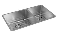Elkay Crosstown 18 Gauge Stainless Steel 31-1/2" x 18-1/2" x 9" 60/40 Double Bowl Undermount Sink Kit ECTRU32179RTC
