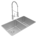 Elkay Crosstown 18 Gauge Stainless Steel 31-1/2" x 18-1/2" x 9" 60/40 Double Bowl Undermount Sink & Faucet Kit with Drain ECTRU32179RTFCC