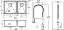 Elkay Crosstown 18 Gauge Stainless Steel 31-1/2" x 18-1/2" x 9" 60/40 Double Bowl Undermount Sink & Faucet Kit with Drain ECTRU32179RTFCC