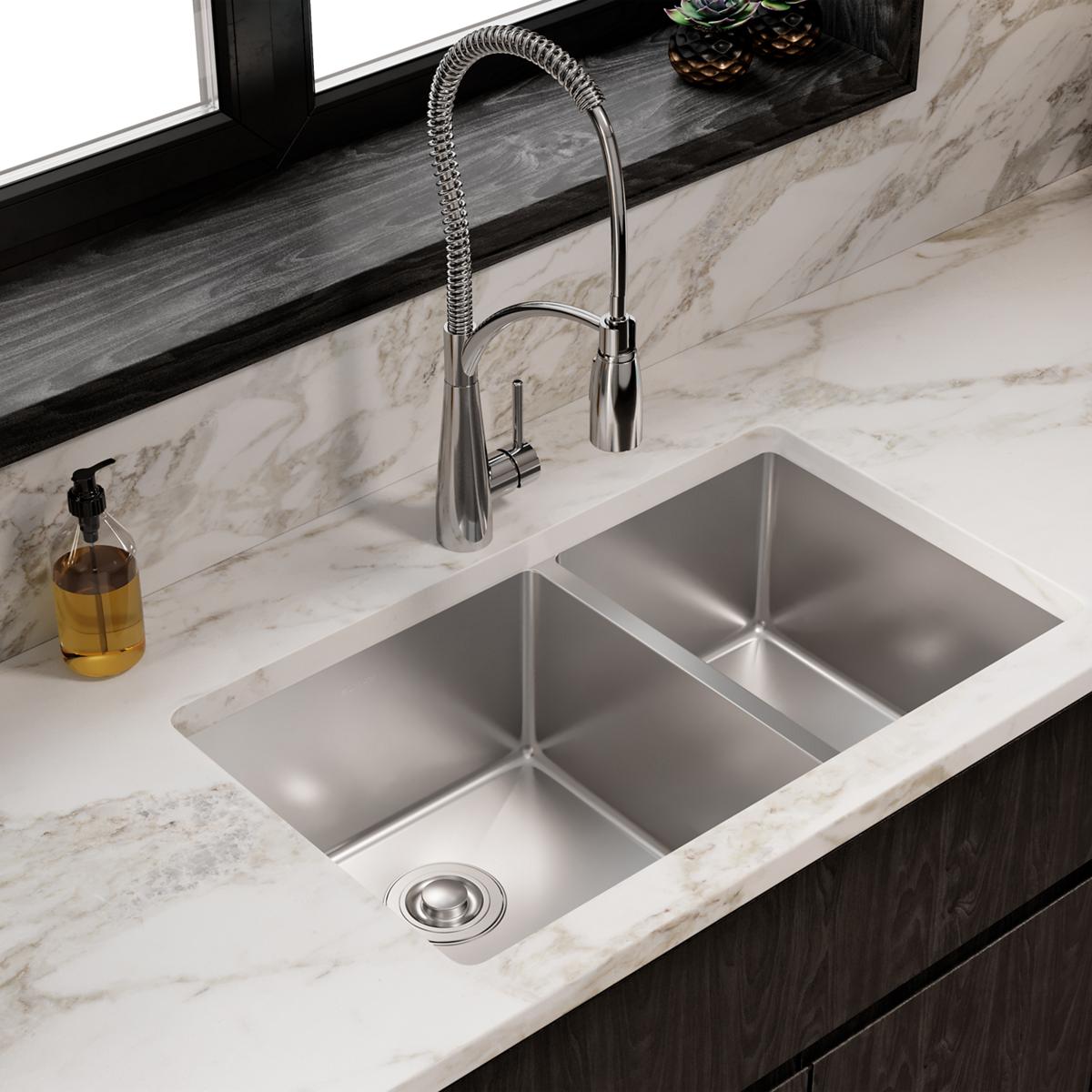 Elkay Crosstown Stainless Steel kitchen sink, Polished Satin ECTRU32179RT
