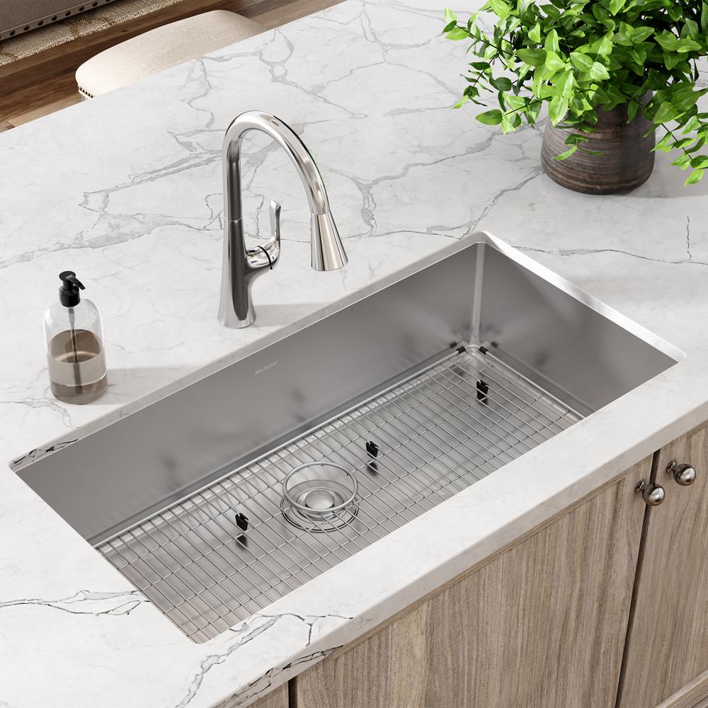 Elkay Crosstown 18 Gauge Stainless Steel 36-1/2" x 18-1/2" x 9" Single Bowl Undermount Sink Kit ECTRU35179TC