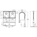 Elkay Crosstown 18 Gauge Workstation Stainless Steel 31-1/2" x 18-1/2" x 9" Equal Double Bowl Undermount Sink & Faucet Kit with Aqua Divide ECTRUA31169TFCW