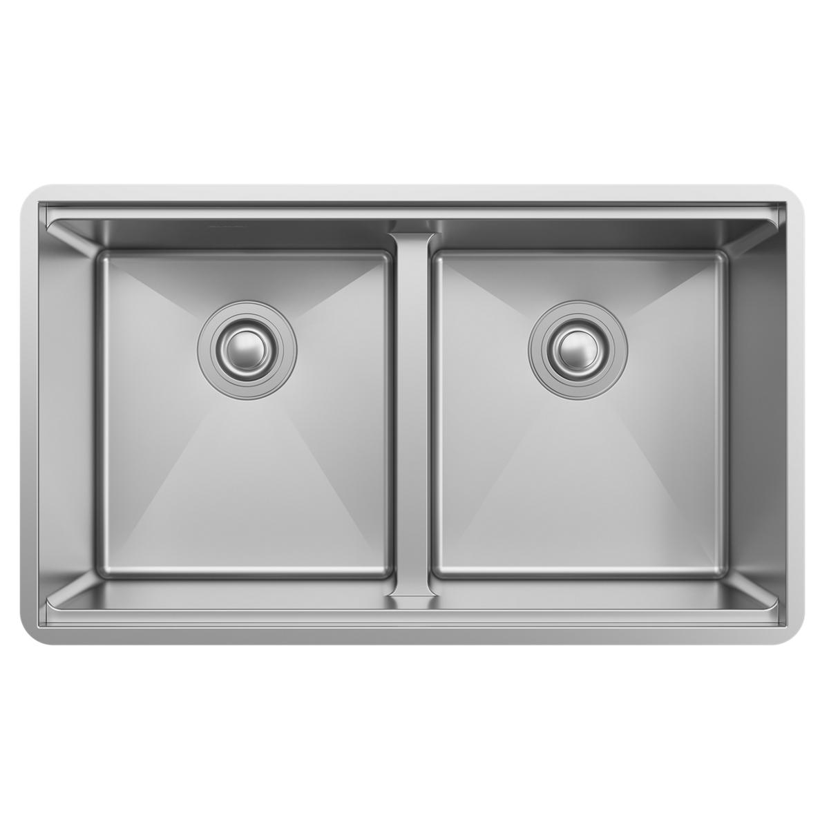 Elkay Crosstown 18 Gauge Workstation Stainless Steel 31-1/2" x 18-1/2" x 9" Equal Double Bowl Sink Kit with Aqua Divide ECTRUAQ31169TWC