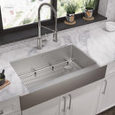 Elkay Crosstown 18 Gauge Stainless Steel 35-7/8" x 20-1/4" x 9" Single Bowl Farmhouse Sink & Faucet Kit with Bottom Grid & Drain ECTRUF30179RFBC