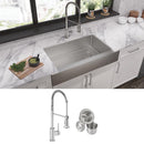 Elkay Crosstown 18 Gauge Stainless Steel 35-7/8" x 20-1/4" x 9" Single Bowl Farmhouse Sink & Faucet Kit with Drain ECTRUF30179RFCC