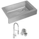 Elkay Crosstown 18 Gauge Stainless Steel 35-7/8" x 20-1/4" x 9" Single Bowl Farmhouse Sink & Faucet Kit with Drain ECTRUF30179RFCC