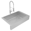 Elkay Crosstown 18 Gauge Stainless Steel 35-7/8" x 20-1/4" x 9" Single Bowl Farmhouse Sink & Faucet Kit with Drain ECTRUF30179RFCC