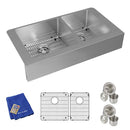 Elkay Crosstown 18 Gauge Stainless Steel 35-7/8" x 20-1/4" x 9" 60/40 Double Bowl Farmhouse Sink Kit ECTRUF32179RC