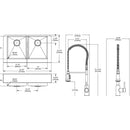 Elkay Crosstown 18 Gauge Stainless Steel 35-7/8" x 20-1/4" x 9" Equal Double Bowl Farmhouse Sink & Faucet Kit with Aqua Divide & Bottom Grid & Drain ECTRUFA32179FBC