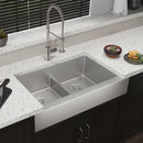 Elkay Crosstown 18 Gauge Stainless Steel 35-7/8" x 20-1/4" x 9" Eql Dbl Bwl Farmhouse Sink & Faucet Kit w/Aqua Divide & Drain ECTRUFA32179FCC