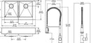 Elkay Crosstown 18 Gauge Stainless Steel 35-7/8" x 20-1/4" x 9" Eql Dbl Bwl Farmhouse Sink & Faucet Kit w/Aqua Divide & Drain ECTRUFA32179FCC