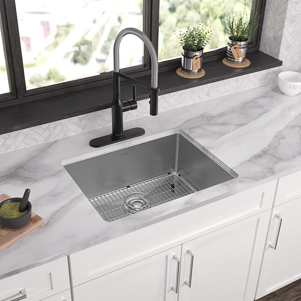 Elkay Crosstown 18 Gauge Stainless Steel 25" x 22" x 9" 3-Hole Single Bowl Dual Mount Sink Kit ECTSR25229TBG3