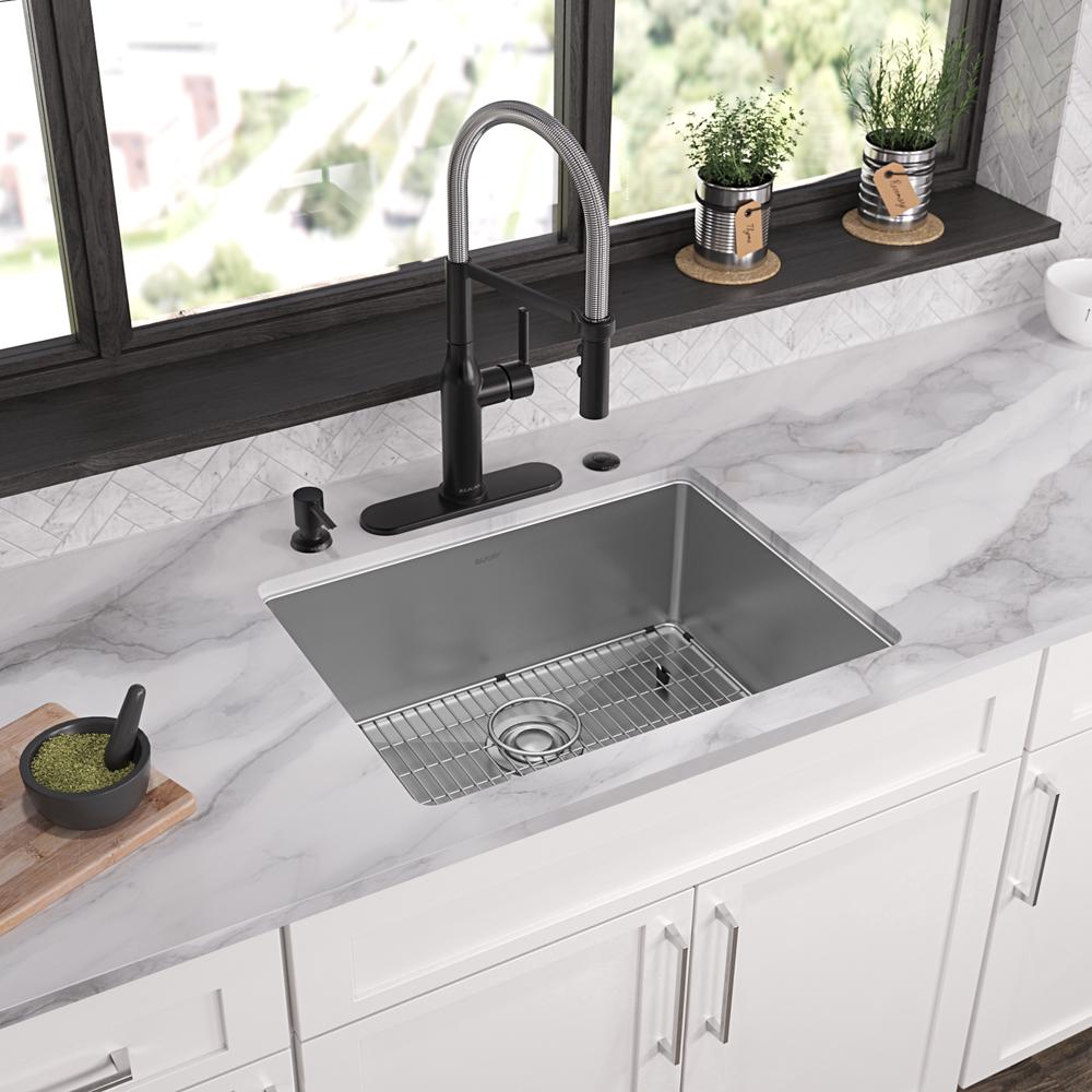 Elkay Crosstown 18 Gauge Stainless Steel 25" x 22" x 9" 5-Hole Single Bowl Dual Mount Sink Kit ECTSR25229TBG5