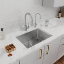 Elkay Crosstown 18 Gauge Stainless Steel, 25" x 22" x 9" Single Bowl Dual Mount Sink Kit with Filtered Glass Filler ECTSR25229TFGB