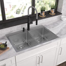 Elkay Crosstown 18 Gauge Stainless Steel 33" x 22" x 9" 2-Hole Equal Double Bowl Dual Mount Sink Kit ECTSR33229TBG2