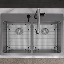 Elkay Crosstown 18 Gauge Stainless Steel 33" x 22" x 9" 2-Hole Equal Double Bowl Dual Mount Sink Kit ECTSR33229TBG2