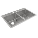 Elkay Crosstown 18 Gauge Stainless Steel 33" x 22" x 9" 2-Hole Equal Double Bowl Dual Mount Sink Kit ECTSR33229TBG2