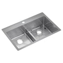 Elkay Crosstown 18 Gauge Stainless Steel 33" x 22" x 9" 1-Hole Equal Double Bowl Dual Mount Sink Kit with Aqua Divide ECTSRA33229TBG1