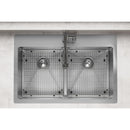 Elkay Crosstown 18 Gauge Stainless Steel 33" x 22" x 9" 1-Hole Equal Double Bowl Dual Mount Sink Kit with Aqua Divide and Faucet ECTSRA33229TFC