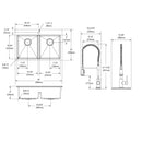 Elkay Crosstown 18 Gauge Stainless Steel 33" x 22" x 9" 1-Hole Equal Double Bowl Dual Mount Sink Kit with Aqua Divide and Faucet ECTSRA33229TFC