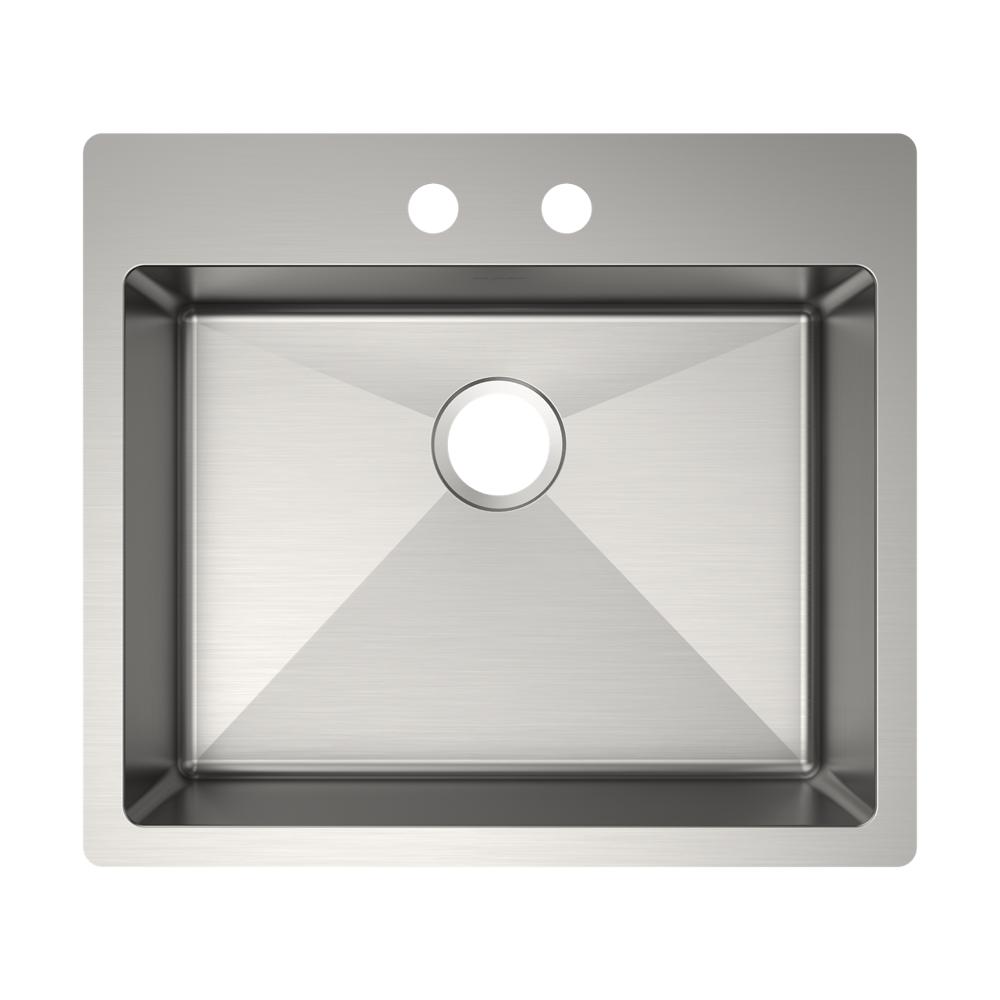 Elkay Crosstown 18 Gauge Stainless Steel 25" x 22" x 6" 2-Hole Single Bowl Dual Mount ADA Sink ECTSRAD2522602