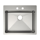 Elkay Crosstown 18 Gauge Stainless Steel 25" x 22" x 6" 2-Hole Single Bowl Dual Mount ADA Sink ECTSRAD2522602