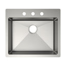 Elkay Crosstown 18 Gauge Stainless Steel 25" x 22" x 6" 3-Hole Single Bowl Dual Mount ADA Sink ECTSRAD2522603