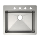Elkay Crosstown 18 Gauge Stainless Steel 25" x 22" x 6" 4-Hole Single Bowl Dual Mount ADA Sink ECTSRAD2522604