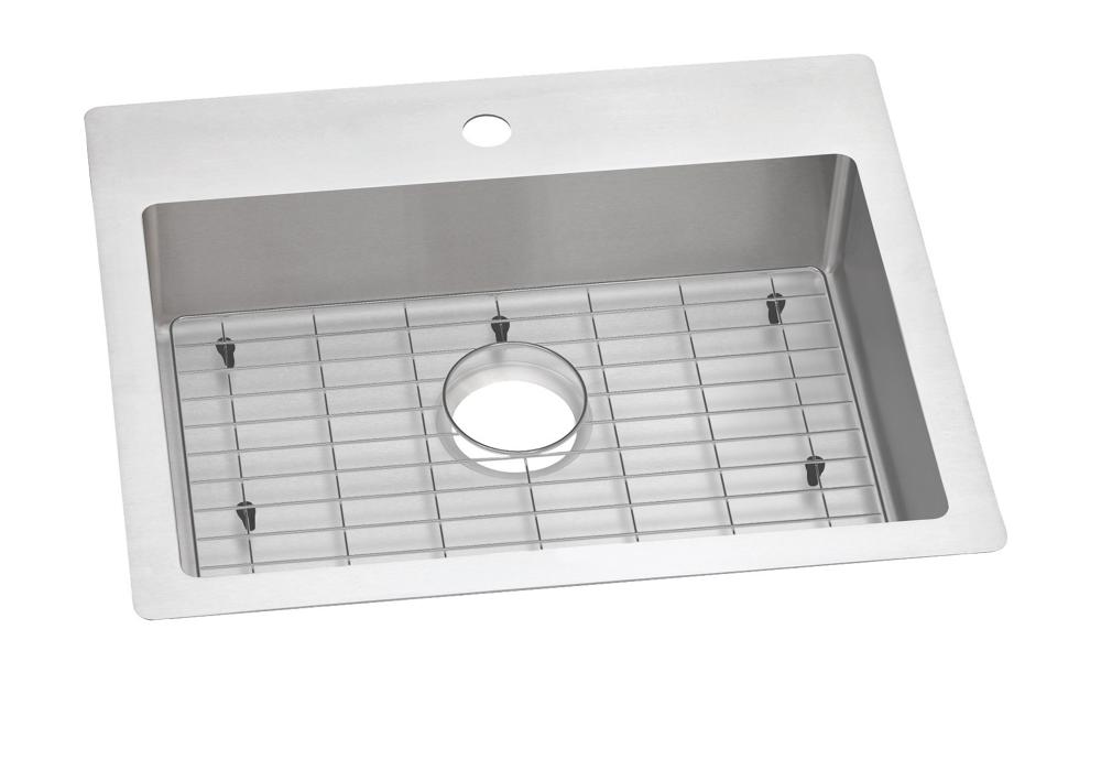 Elkay Crosstown 18 Gauge Stainless Steel 25" x 22" x 6" 1-Hole Single Bowl Dual Mount ADA Sink Kit ECTSRAD25226TBG1