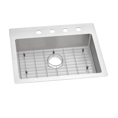 Elkay Crosstown 18 Gauge Stainless Steel 25" x 22" x 6" 4-Hole Single Bowl Dual Mount ADA Sink Kit ECTSRAD25226TBG4
