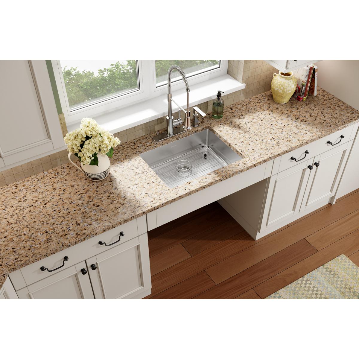 Elkay Crosstown 18 Gauge Stainless Steel 25" x 22" x 6" 4-Hole Single Bowl Dual Mount ADA Sink Kit ECTSRAD25226TBG4