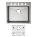 Elkay Crosstown 18 Gauge Stainless Steel 25" x 22" x 6" 5-Hole Single Bowl Dual Mount ADA Sink Kit ECTSRAD25226TBG5
