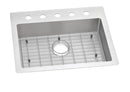 Elkay Crosstown 18 Gauge Stainless Steel 25" x 22" x 6" 5-Hole Single Bowl Dual Mount ADA Sink Kit ECTSRAD25226TBG5