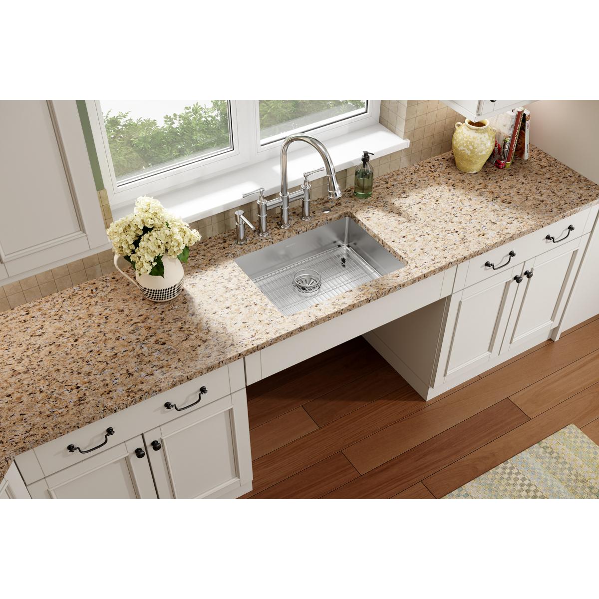 Elkay Crosstown 18 Gauge Stainless Steel 25" x 22" x 6" 5-Hole Single Bowl Dual Mount ADA Sink Kit ECTSRAD25226TBG5