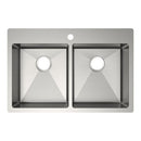 Elkay Crosstown 18 Gauge Stainless Steel 33" x 22" x 6", Equal 1-Hole Double Bowl Dual Mount ADA Sink ECTSRAD3322601
